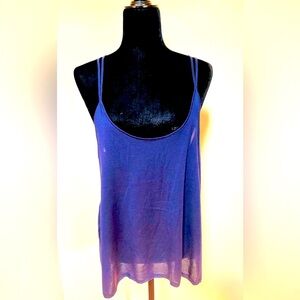 NWT  RLX Ralph Lauren women’s silk tank top dark blue size L